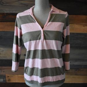 Izod women’s 3/4 sleeve collared polo medium